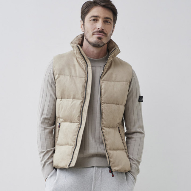 ヌバック調 スエード ダウンベスト アウター 240406 G-STAGE ジーステージ