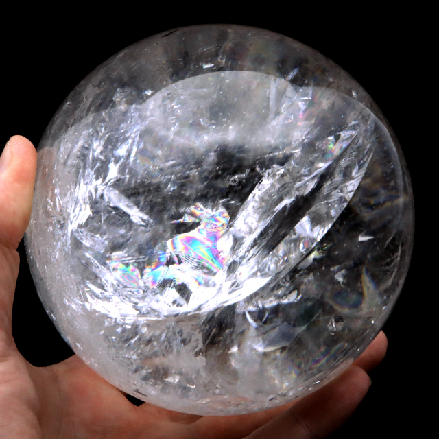 レムリアンシード 水晶 丸玉 風格漂う 大玉 Lサイズ 台座付き 直径12cm