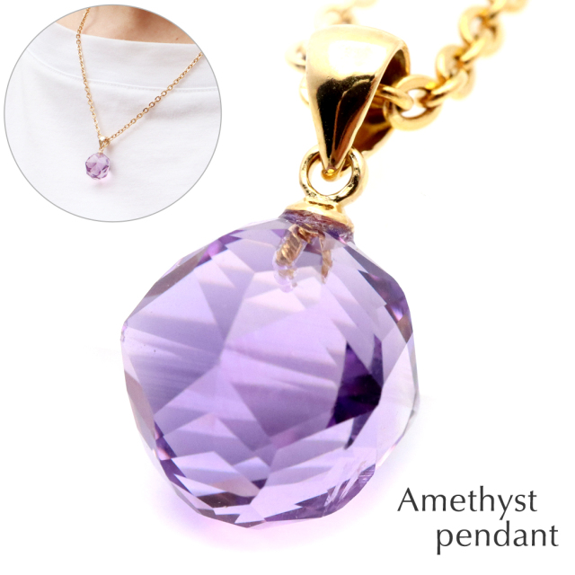 アメジスト ペンダント トップ 紫水晶 天然石 パワーストーン 2月