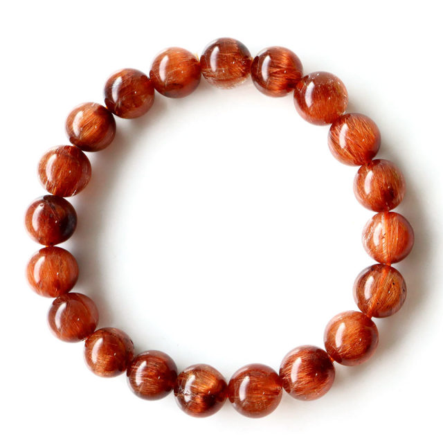 ブラック ルチルレイテッドクォーツ 8mm ブレスレット 天然石 黒針