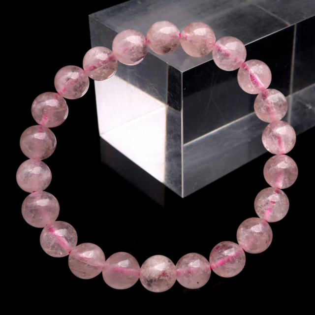 モルガナイト ブレスレット 8.5mm ピンク アクアマリン 3月 誕生石