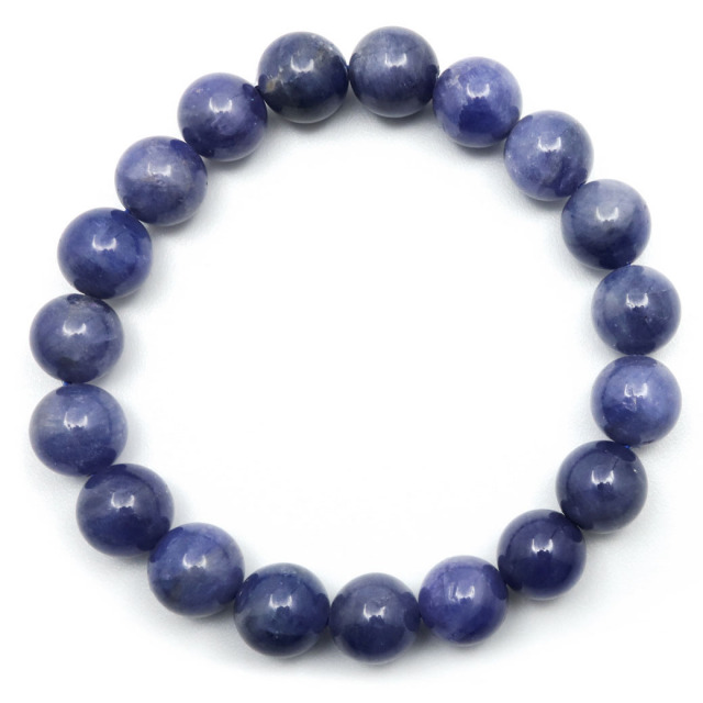 タンザナイト ブレスレットバイカラー AAAAA 9.5-10mm 鑑別書付き 12月