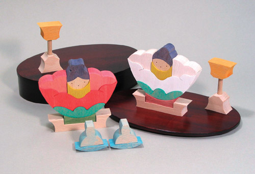 ひな人形 雛人形 遊プラン・小黒三郎 ウサギ円びな 木のおもちゃHANA