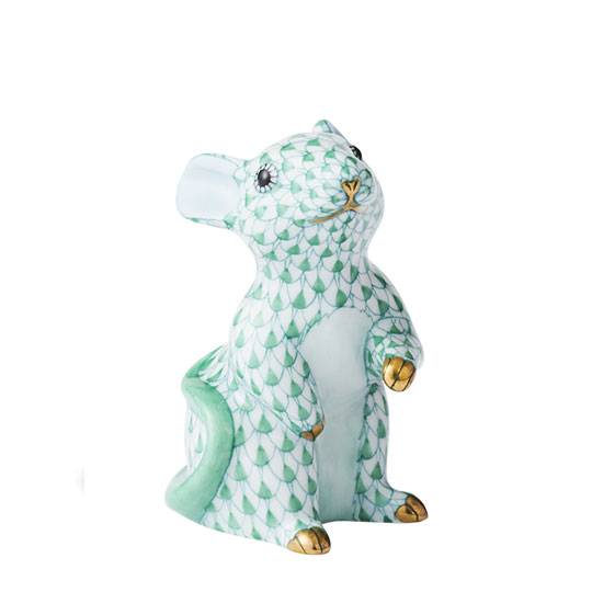 干支置物・ねずみ（グリーン）