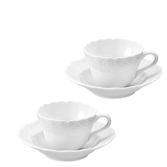バロックホワイト] バロックカップ&ソーサー ペア