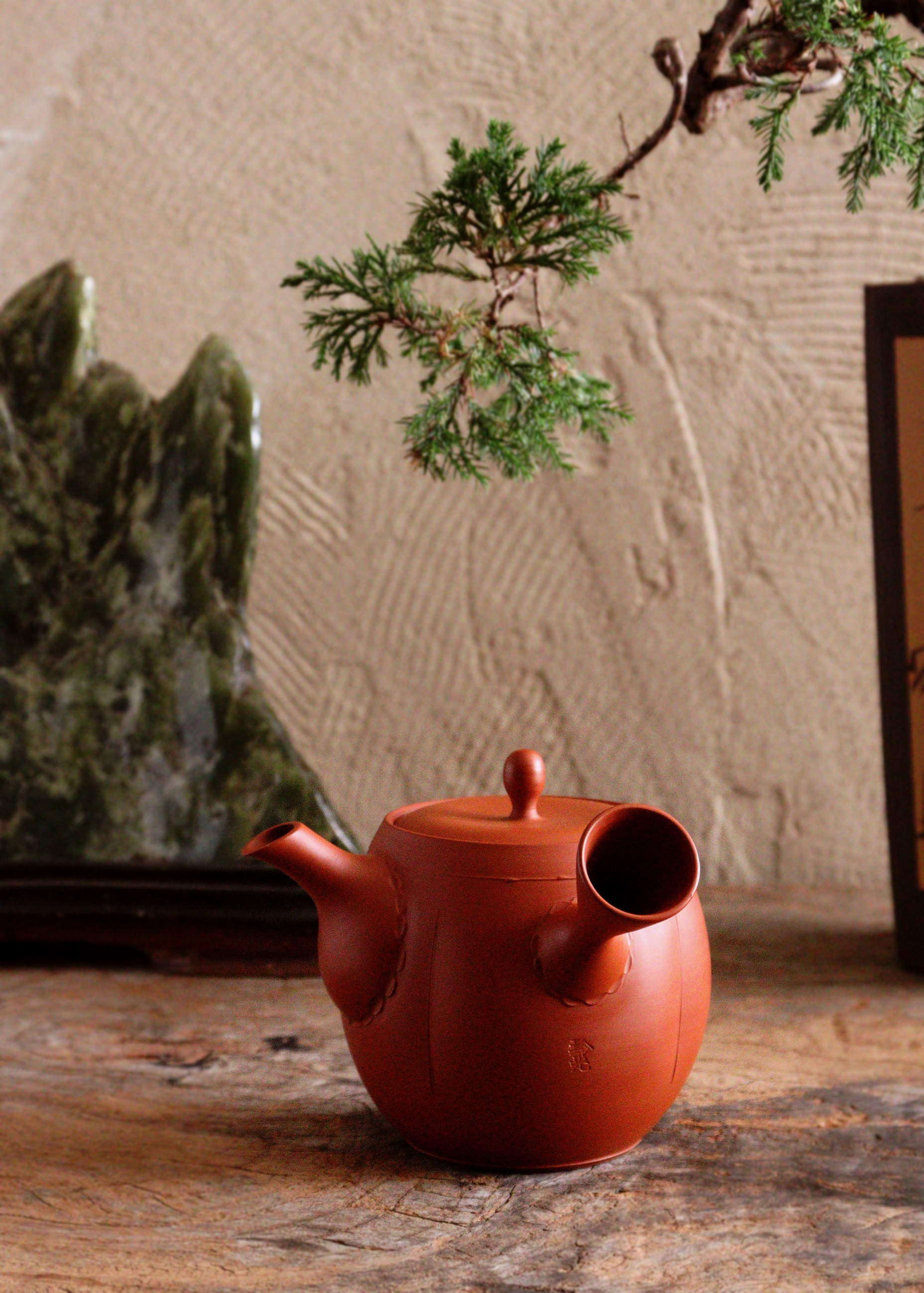 常滑焼棗型急須 玲光作 煎茶道具 朱泥急須 Antique Sam's Collection