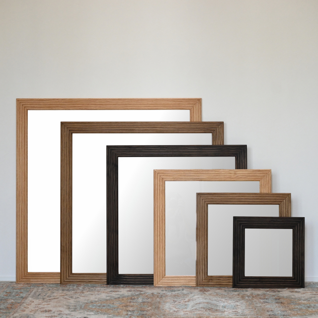 W700×700 Carre キャレ ウォールミラー 全身 鏡 壁掛け 天然木 日本製