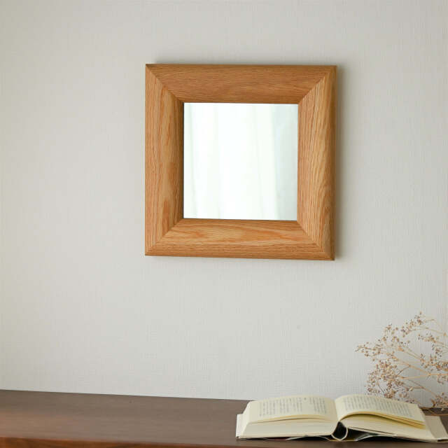 SENNOKI SOL ソル 30x30cm ホワイトオーク材 壁掛けミラー 正方形