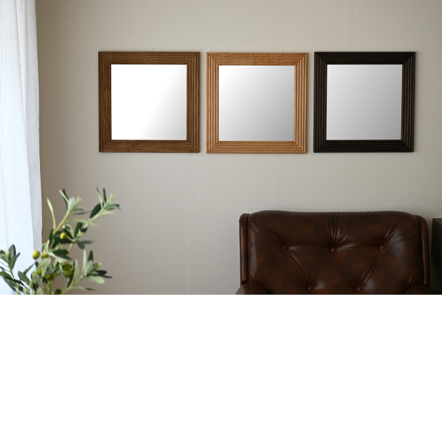 W800×800 Carre キャレ ウォールミラー 全身 鏡 壁掛け 天然木 日本製