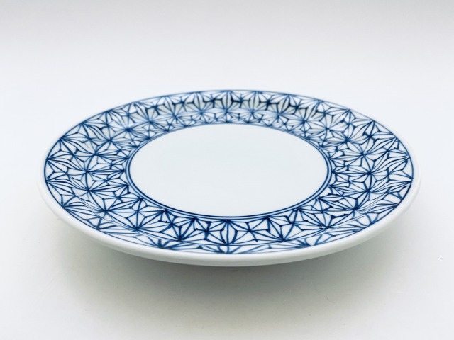 渕麻の葉玉渕7寸皿 しん窯青花限定商品