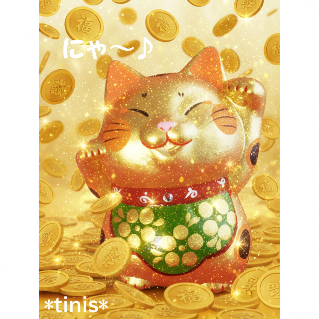 金運 和福猫 招き猫 縁起物 置物 開運招福 作舎 Lucky Cat Maneki Neko