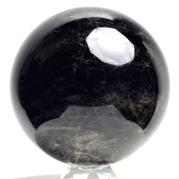 天然 黒水晶（モリオン）丸玉 置物｜魔除けの代表石｜アップストーン