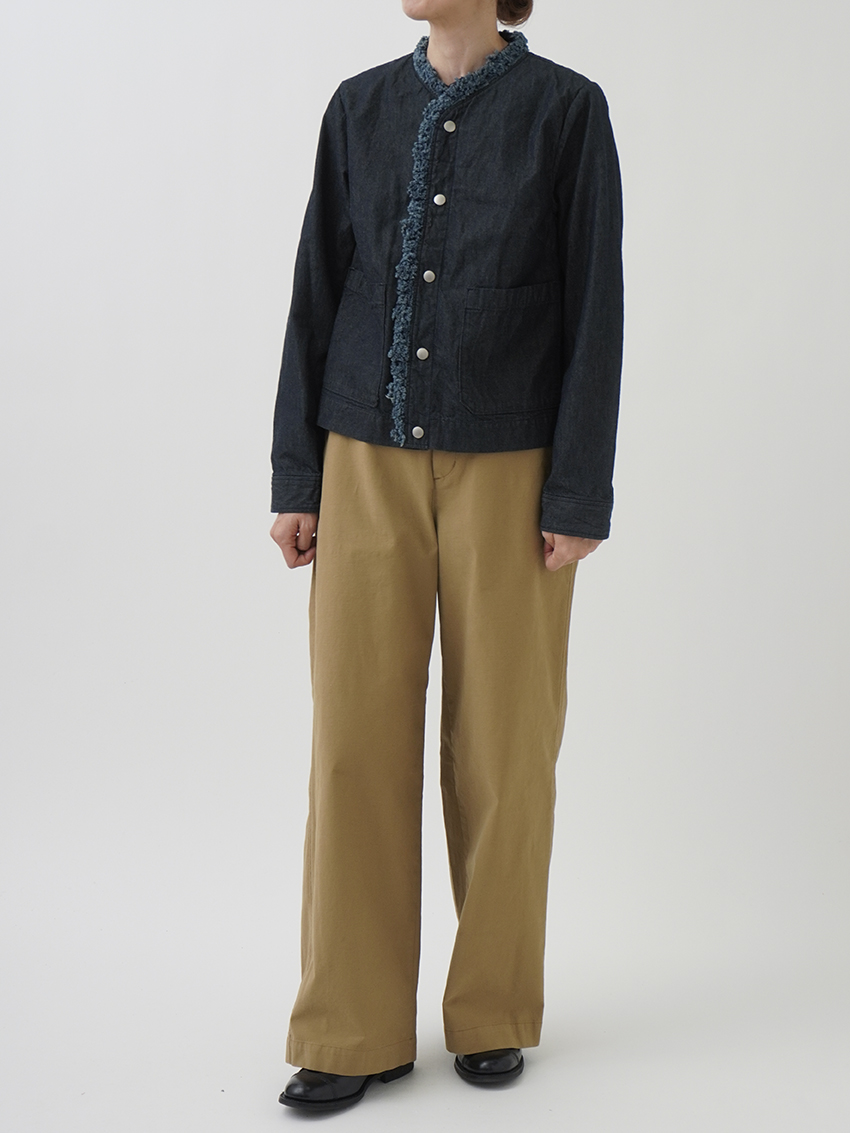 モールスキンストレッチ ワイドパンツ