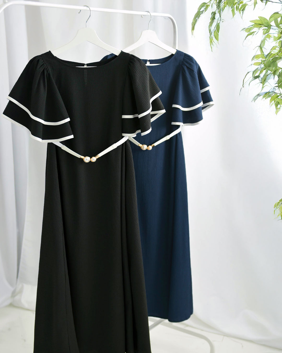 Ray【ワンピース ワルツ】お色展開：ブラック,ネイビー ／ サイズ展開