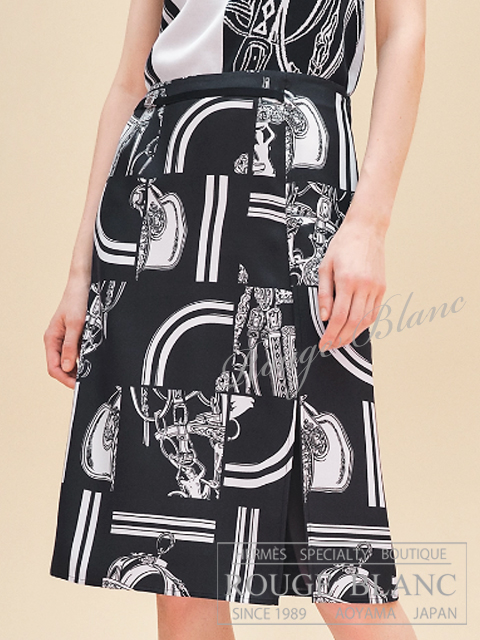 エルメス 2024 S/S シルク スカート スリット入り 