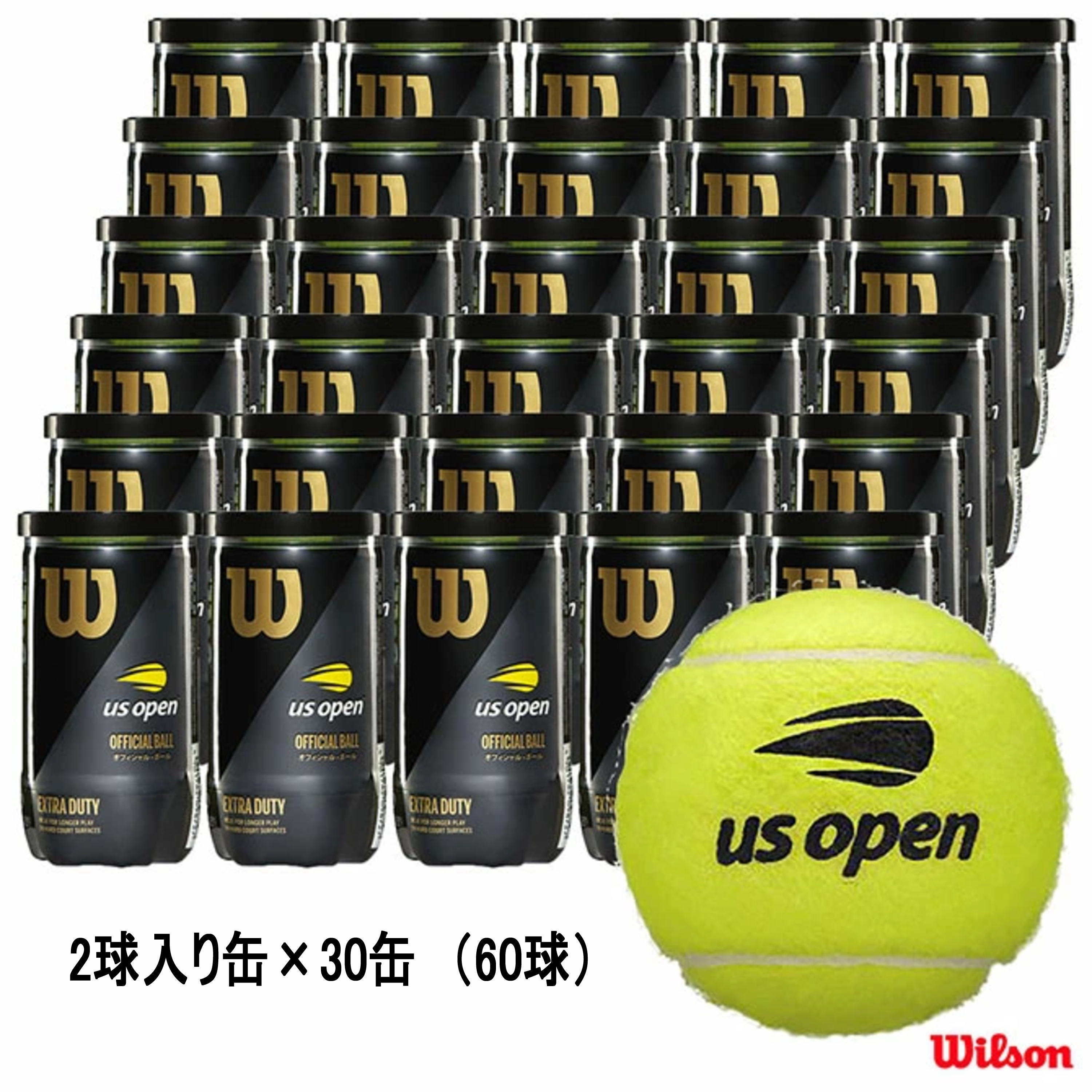 Wilson テニスボール US OPEN EXTRA DUTY（2個入缶）30缶/1箱 ＜WRT1000J＞