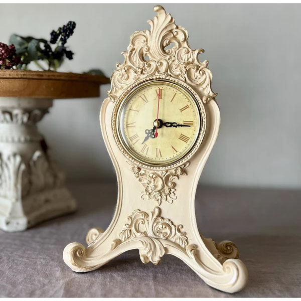 ヴィクトリアンクロック 置き時計 （アンティークホワイト）｜Y-KAGU