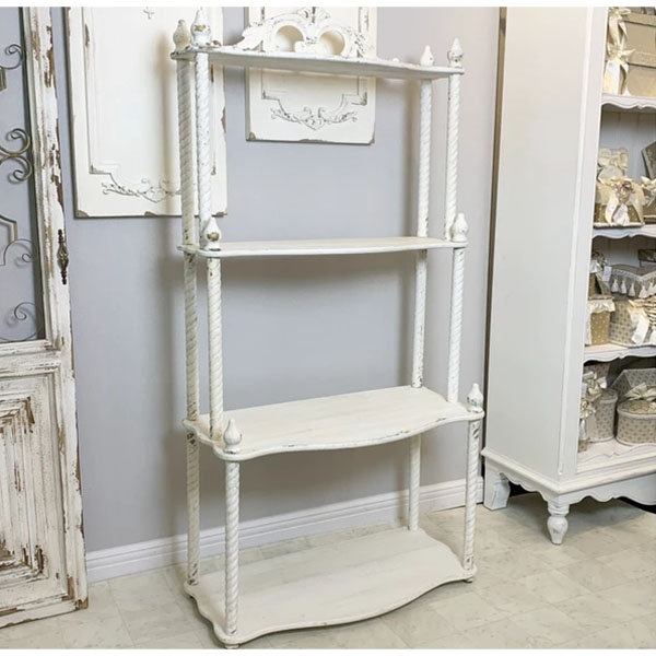 アンティーク シャビーシック 4段シェルフ オープンラック 高さ160cm