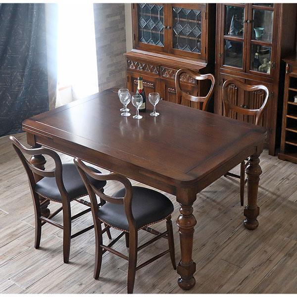 アンティークリプロダクト 伸長式ダイニングテーブル (140-200cm