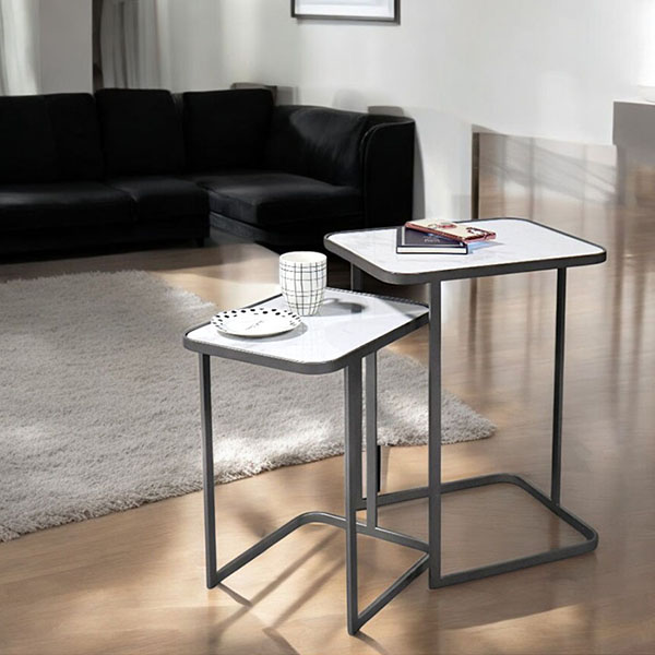 HOBANG セラミック天板 大理石柄 ネストテーブル2個セット｜Y-KAGU