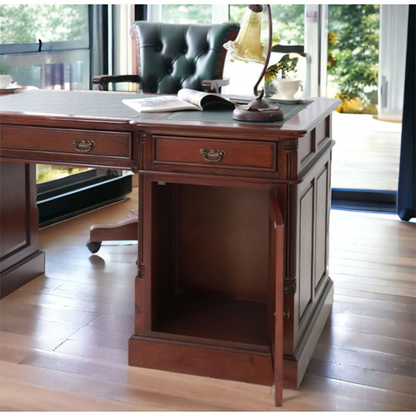 プレジデントデスク 180cm 社長デスク 輸入家具 ブラウン アンティーク