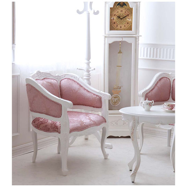 一人掛けソファ 1Pソファ 姫系 ロココ調 猫脚 輸入家具 おしゃれ