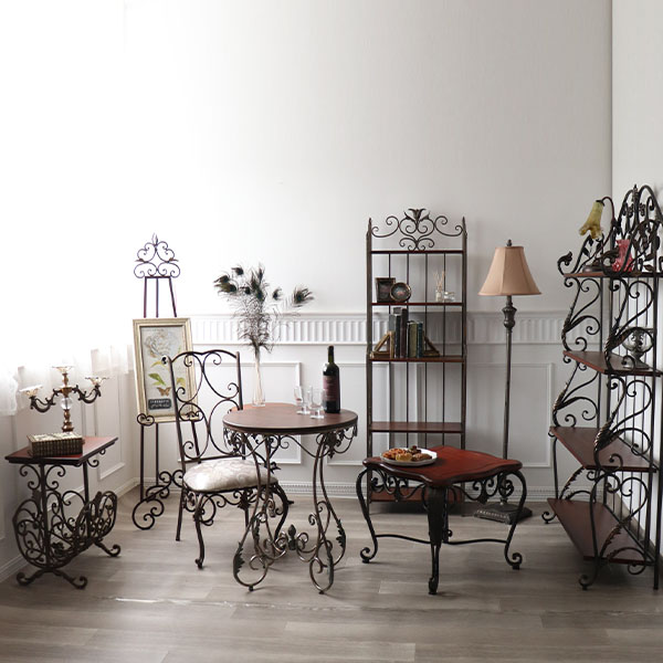 アイアン製 アンティーク調 ラウンドテーブル 60cm 猫脚 おしゃれ 輸入