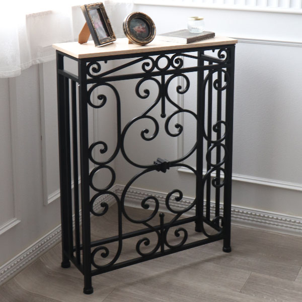 大理石使用 アイアンコンソール アンティーク調 おしゃれ 輸入家具