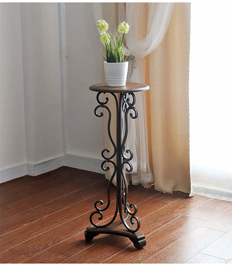 アンティーク調 木製 サイドテーブル(花台) 高さ76cm｜Y-KAGU(輸入家具