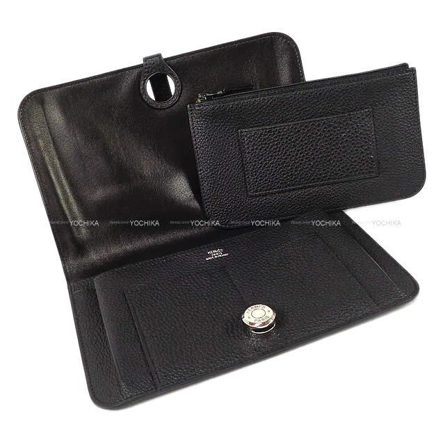 HERMES エルメス ドゴン GM 財布 黒(ブラック) トゴ シルバー金具 新品