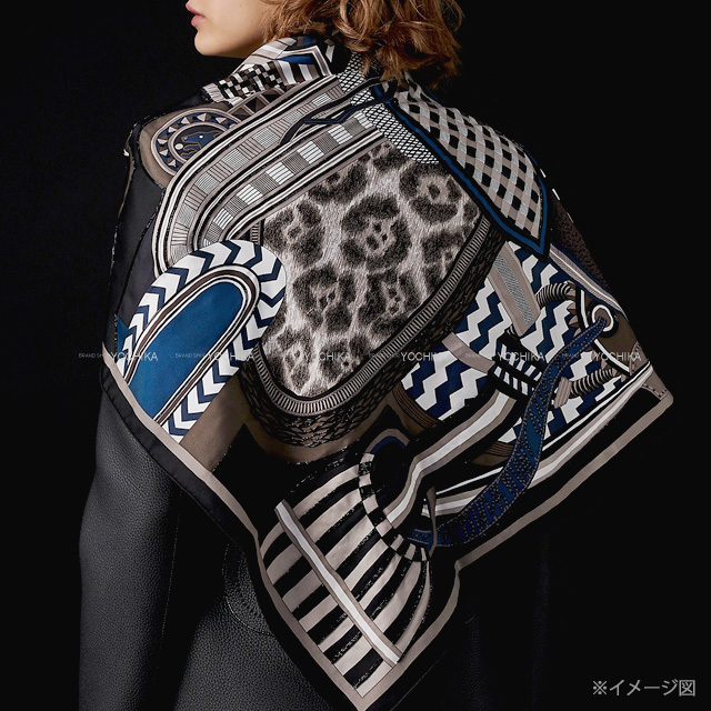 2022年 秋冬 HERMES エルメス スカーフ カレ90 プレシュー 空想の鞍 黒