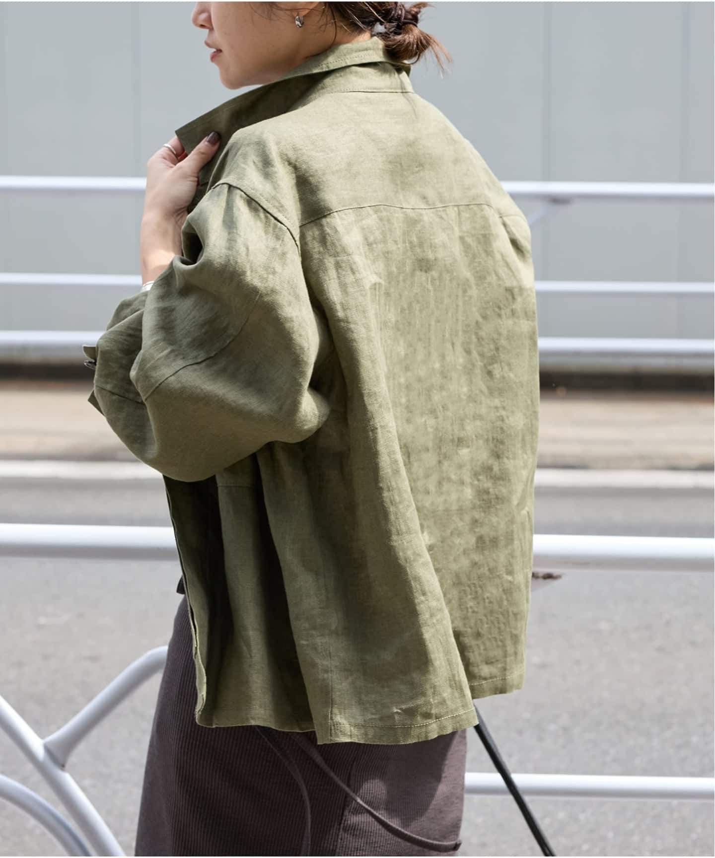 追加予約》リネンミリタリージャケット（ミリタリー）｜JOURNAL