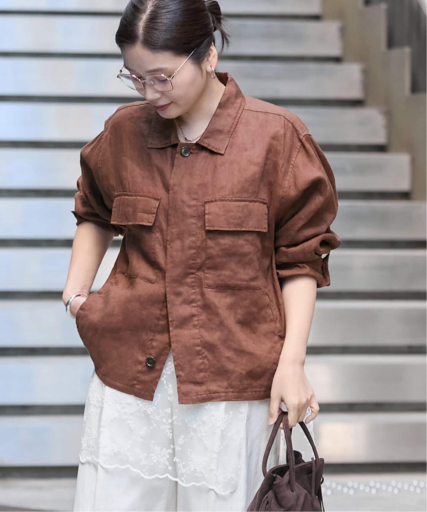 追加予約》リネンミリタリージャケット（ミリタリー）｜JOURNAL