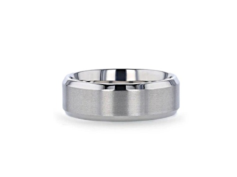SHIRE Titanium Brushed Center Men's Flat Wedding Ring with
