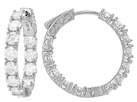 Moissanite Platineve Inside Out Hoop Earrings 5.52ctw DEW