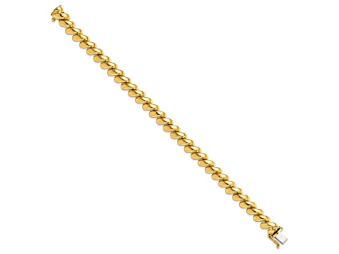 10k Yellow Gold 8mm San Marco Link 7 Inch Bracelet - 14B58A | JTV