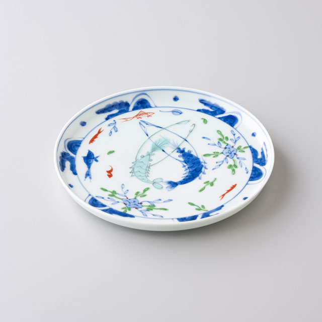 WEB限定】渓山窯 染錦双海老6寸平皿｜食卓の道具｜中川政七商店 公式サイト