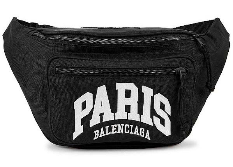 Balenciaga Cities Paris Explorer Nylon Belt Bag Black in Nylon - US