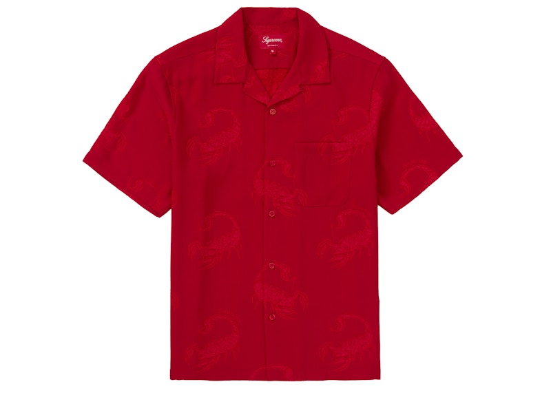 Supreme Scorpion Jacquard S/S Shirt Red メンズ - SS21 - JP