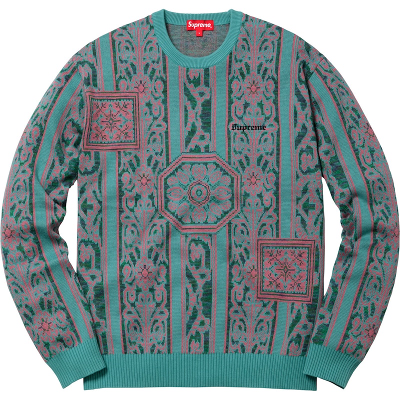 Supreme Tapestry Sweater Teal Men's - SS18 - US