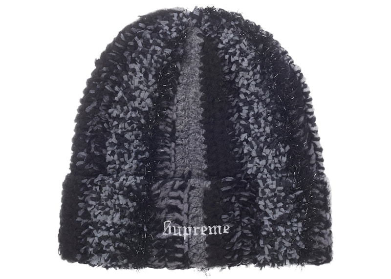 Supreme Tinsel Stripe Beanie Black - FW25 - JP