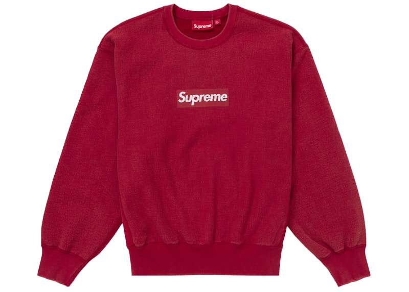 Supreme Washed Box Logo Crewneck Red Men's - SS25 - GB