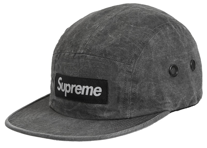 Supreme Washed Linen Camp Cap Black - SS19 - JP