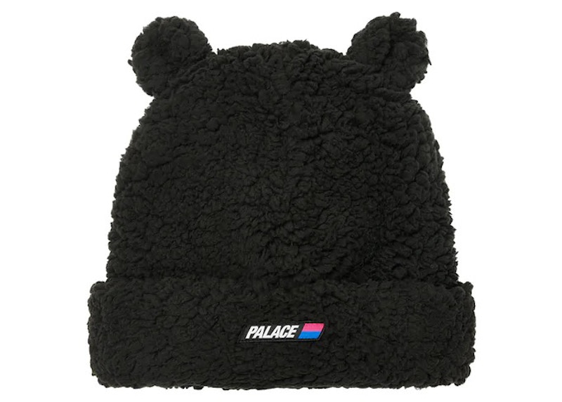 Palace Fuzzy Ear Beanie Black - FW22 - US
