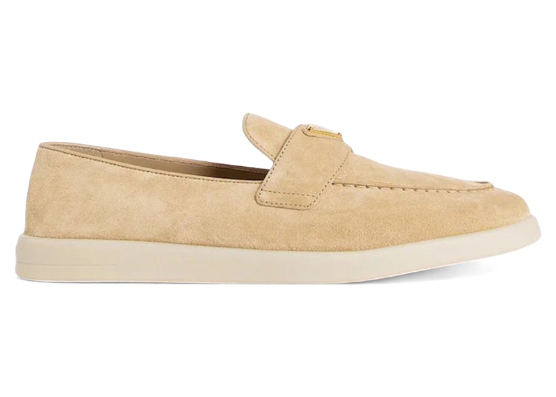 Prada Suede Leather Loafers Ecru (Women's) - 1D222N_3LOL_F0379 - US