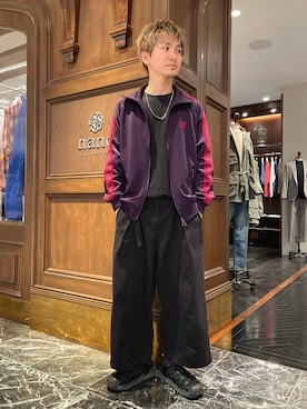 Needlesのジャージ（パープル系）を使った人気ファッション