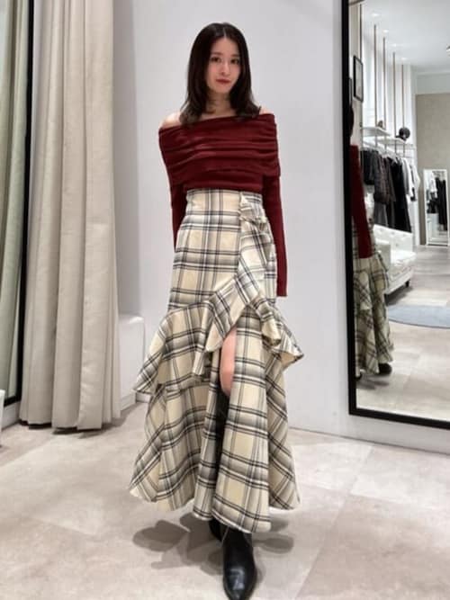 フリルスリットハイウエストスコートショートパンツ 秋服 冬服