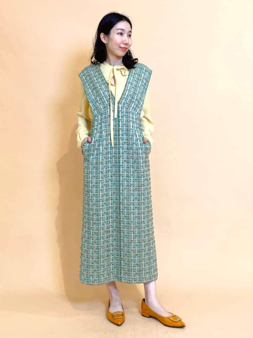 トゥモローランドBALLSEYミックスツイードジャンパースカート