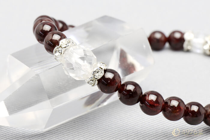 ガーネット ブレスレット 水晶カット2ポイント ｜ 天然石通販の4976堂