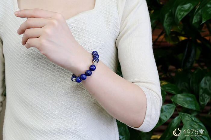 ラピスラズリ ブレスレット 12mmAメタル ｜ 天然石通販の4976堂